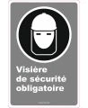 French CDN"Safety Visor Mandatory" sign in various sizes, shapes, materials & languages + optional features