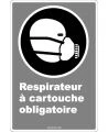 French CDN "Cartridge Respirator Mandatory" sign: many sizes, shapes
