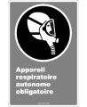 French CDN "Self-Contained Breathing Apparatus Mandatory" sign: many sizes, materials & languages + optional features