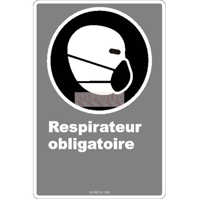 Affiche CDN «Respirateur obligatoire» de langue française: langues, formats & matériaux divers   options