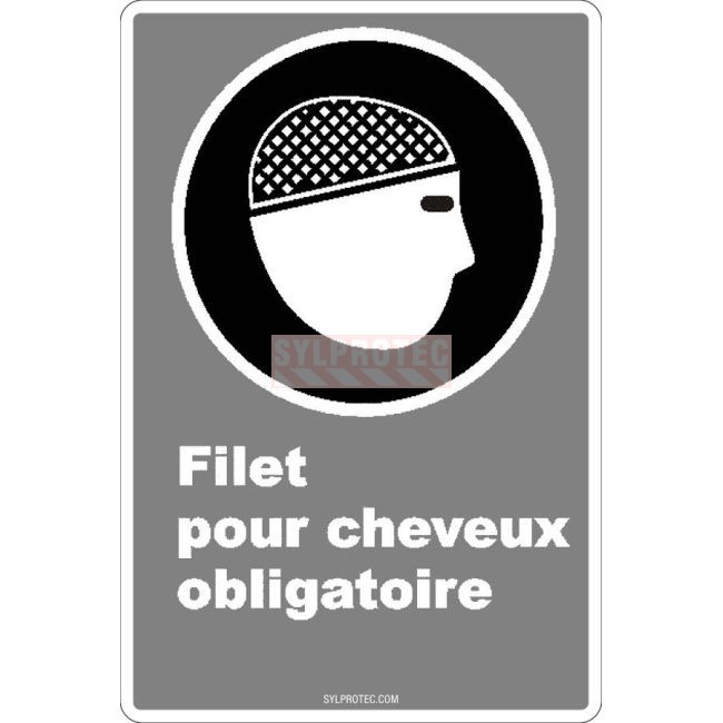 Affiche CDN «Filet pour cheveux obligatoire» de langue française: langues, formats & matériaux divers   options