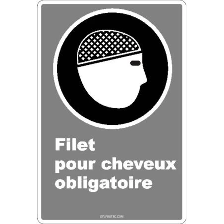 Affiche CDN «Filet pour cheveux obligatoire» de langue française: langues, formats & matériaux divers + options