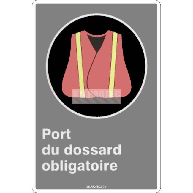 Affiche CDN «Port du dossard obligatoire» de langue française: langues, formats & matériaux divers   options