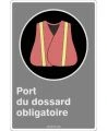 Affiche CDN «Port du dossard obligatoire» de langue française: langues, formats & matériaux divers + options