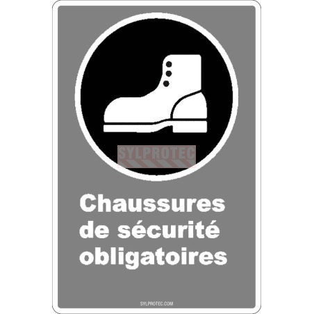 Affiche CDN «Chaussures de sécurité obligatoires» de langue française: langues, formats & matériaux divers   options