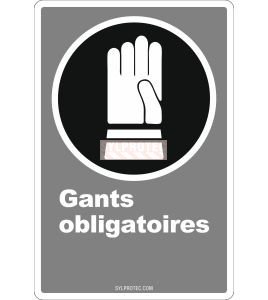 Affiche CDN «Gants obligatoires» de langue française: langues, formats & matériaux divers   options