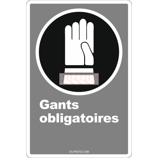 Affiche CDN «Gants obligatoires» de langue française: langues, formats & matériaux divers   options