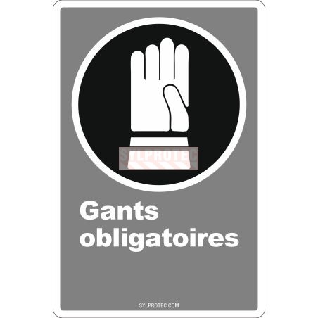 Affiche CDN «Gants obligatoires» de langue française: langues, formats & matériaux divers   options
