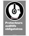 Affiche CDN «Protecteurs auditifs obligatoires» de langue française: langues, formats & matériaux divers   options