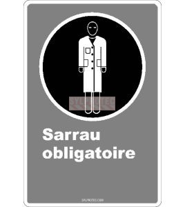 Affiche CDN « Sarrau obligatoire» de langue française: langues, formats & matériaux divers