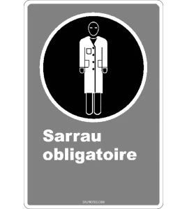 Affiche CDN « Sarrau obligatoire» de langue française: langues, formats & matériaux divers