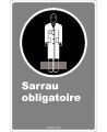 Affiche CDN « Sarrau obligatoire» de langue française: langues, formats & matériaux divers