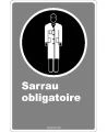 Affiche CDN « Sarrau obligatoire» de langue française: langues, formats & matériaux divers