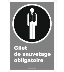 Affiche Port du gilet de sauvetage obligatoire ECO119 Sylprotec