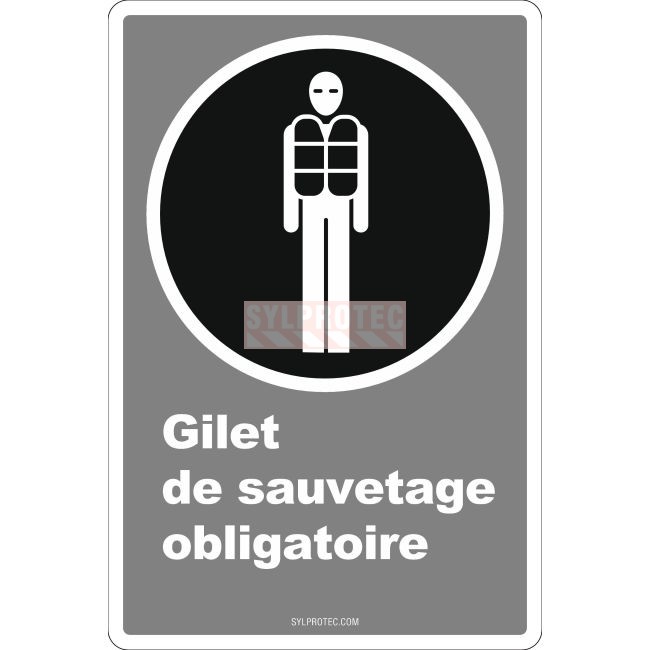 French Life Jacket Mandatory Safety Sign ECO119 Sylprotec