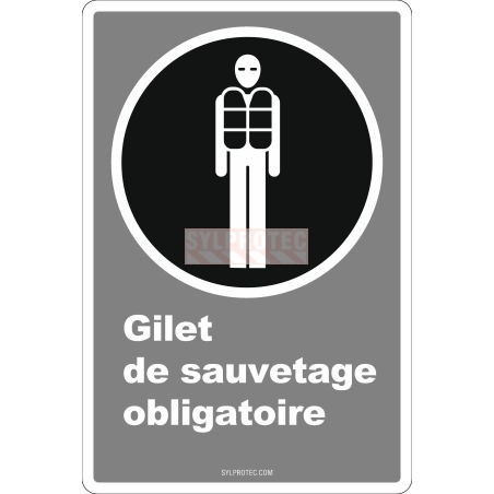 French Life Jacket Mandatory Safety Sign ECO119 Sylprotec