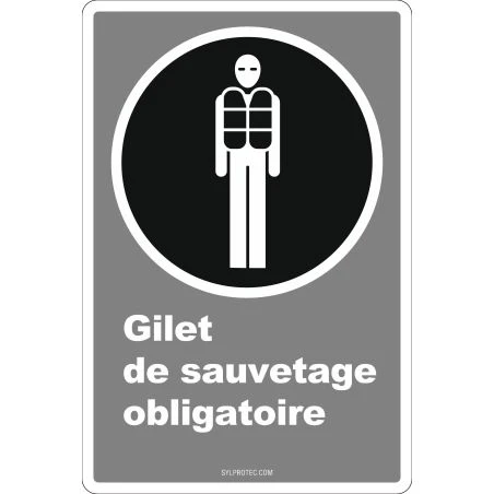 French Life Jacket Mandatory Safety Sign ECO119 Sylprotec