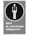 French Life Jacket Mandatory Safety Sign ECO119 Sylprotec