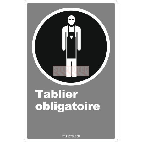 Affiche CDN «Tablier obligatoire» de langue française: langues, formats et matériaux divers   options