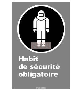 Affiche CDN «Habit de sécurité obligatoire» de langue française: langues, formats & matériaux divers   options