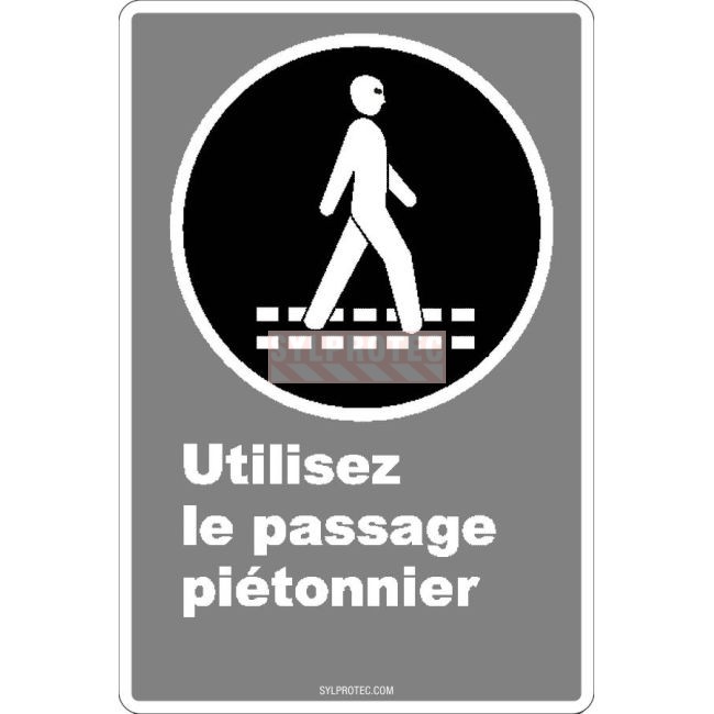 Affiche CDN «Utilisez le passage piétonnier» de langue française: langues, formats & matériaux divers   options