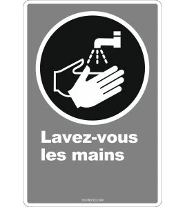 Affiche CDN «Lavez-vous les mains» en français: formats variés, matériaux divers, d’autres langues & options