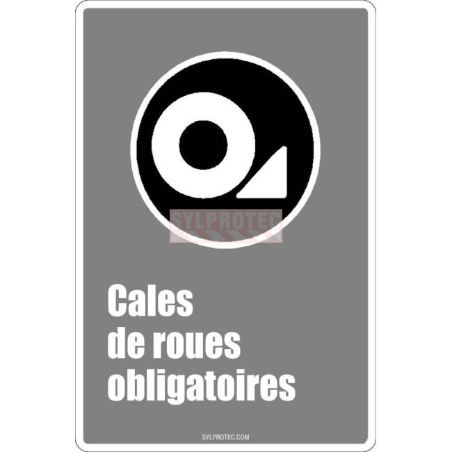 Affiche CDN «Cales de roues obligatoires» de langue française: langues, formats & matériaux variés   options