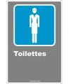French CDN women "Toilette" sign in various sizes, shapes, materials & languages + optional features