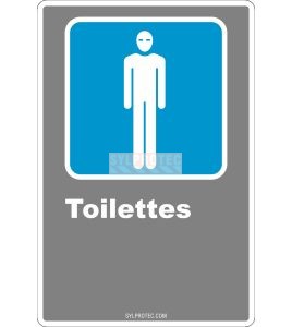 Affiche CDN «Toilette» pour homme de langue française: langues, formats & matériaux divers   options