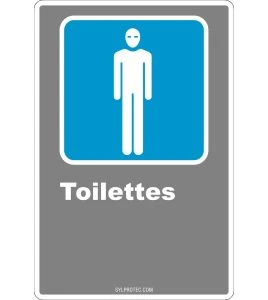 Affiche CDN «Toilette» pour homme de langue française: langues, formats & matériaux divers   options