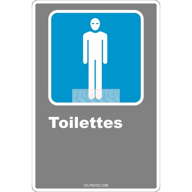 Affiche CDN «Toilette» pour homme de langue française: langues, formats & matériaux divers   options