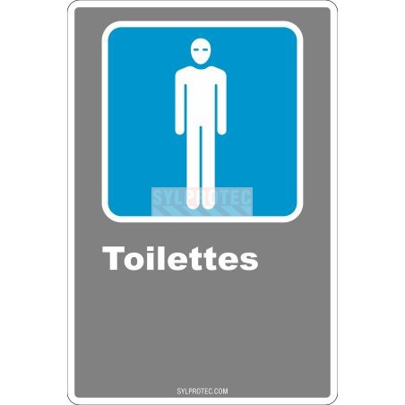 Affiche CDN «Toilette» pour homme de langue française: langues, formats & matériaux divers   options