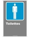 French CDN men "Toilette" sign in various sizes, shapes, materials & languages + optional features