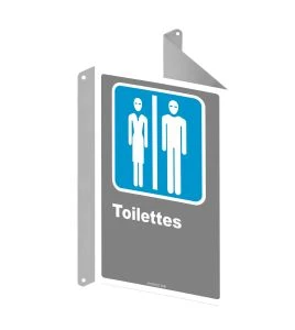 Affiche CDN «Toilette» pour homme et femme de langue française: langues, formats & matériaux divers + options