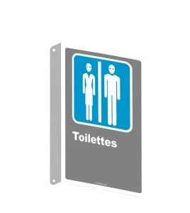 Affiche CDN «Toilette» pour homme et femme de langue française: langues, formats & matériaux divers + options