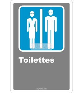 Affiche CDN «Toilette» pour homme et femme de langue française: langues, formats & matériaux divers   options