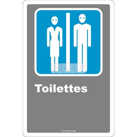 Affiche CDN «Toilette» pour homme et femme de langue française: langues, formats & matériaux divers   options