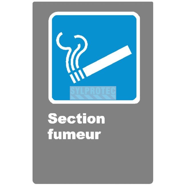 Affiche CDN «Zone fumeur» en français: formats variés, matériaux divers, d’autres langues & options