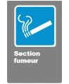 French CDN "Smoking Area" sign in various sizes, shapes, materials & languages + optional features