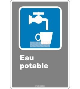Affiche CDN «Eau potable» de langue française: formats variés, matériaux divers, d’autres langues & options