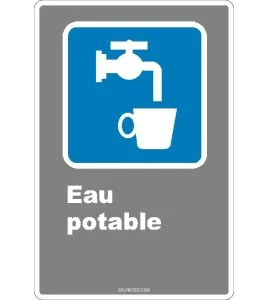 Affiche CDN «Eau potable» de langue française: formats variés, matériaux divers, d’autres langues & options