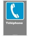French CDN "Telephone" sign in various sizes, shapes, materials & languages + optional features