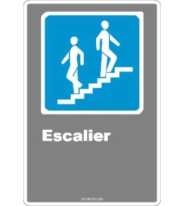 French CDN "Stairs" sign in various sizes, shapes, materials & languages + optional features
