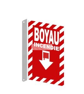 Affiche d’urgence et d’incendie «Feu Boyau» hachuré transversale