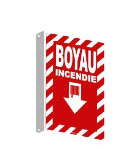 Affiche d’urgence et d’incendie «Feu Boyau» hachuré transversale