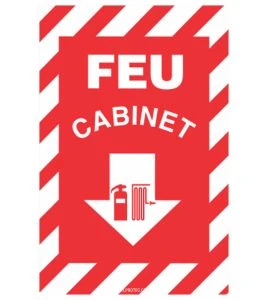 French emergency "Fire Cabinet" sign in various sizes, shapes and materials