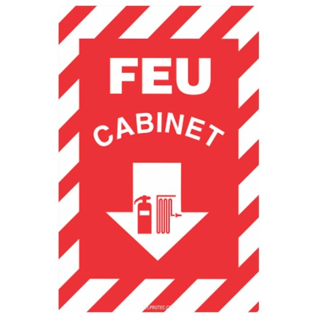 Affiche d’urgence et d’incendie «Feu Cabinet» en divers formats et matériaux