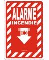 French emergency "Fire Alarm" sign in various sizes, shapes, materials & languages + optional features