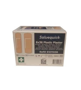 6 recharges de 36 pansements en plastique pour distributeur Salvequick (PS120)