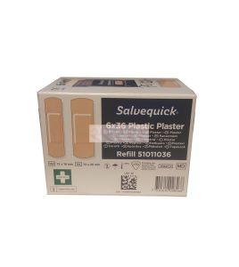 6 refills of 36 plastic adhesive bandages for Salvequick distributor (PS120)